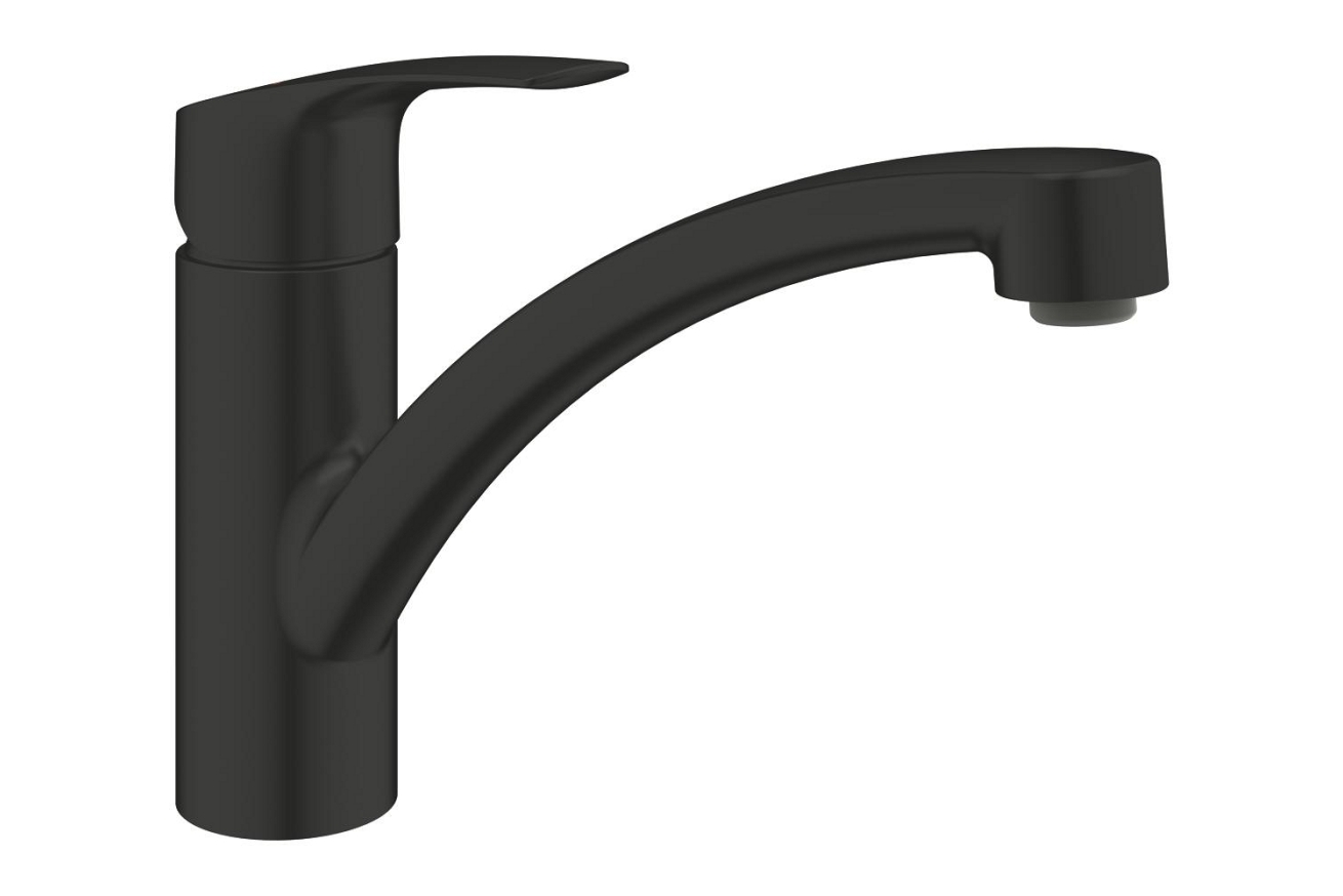 Смеситель для кухонной мойки GROHE Eurosmart с поворотным изливом, матовый черный (332812433)