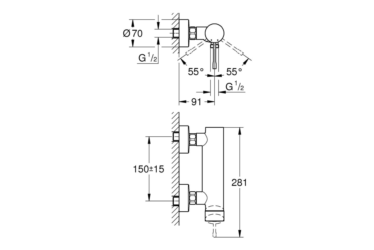 Смеситель для душа GROHE Essence, теплый закат глянец (33636DA1)