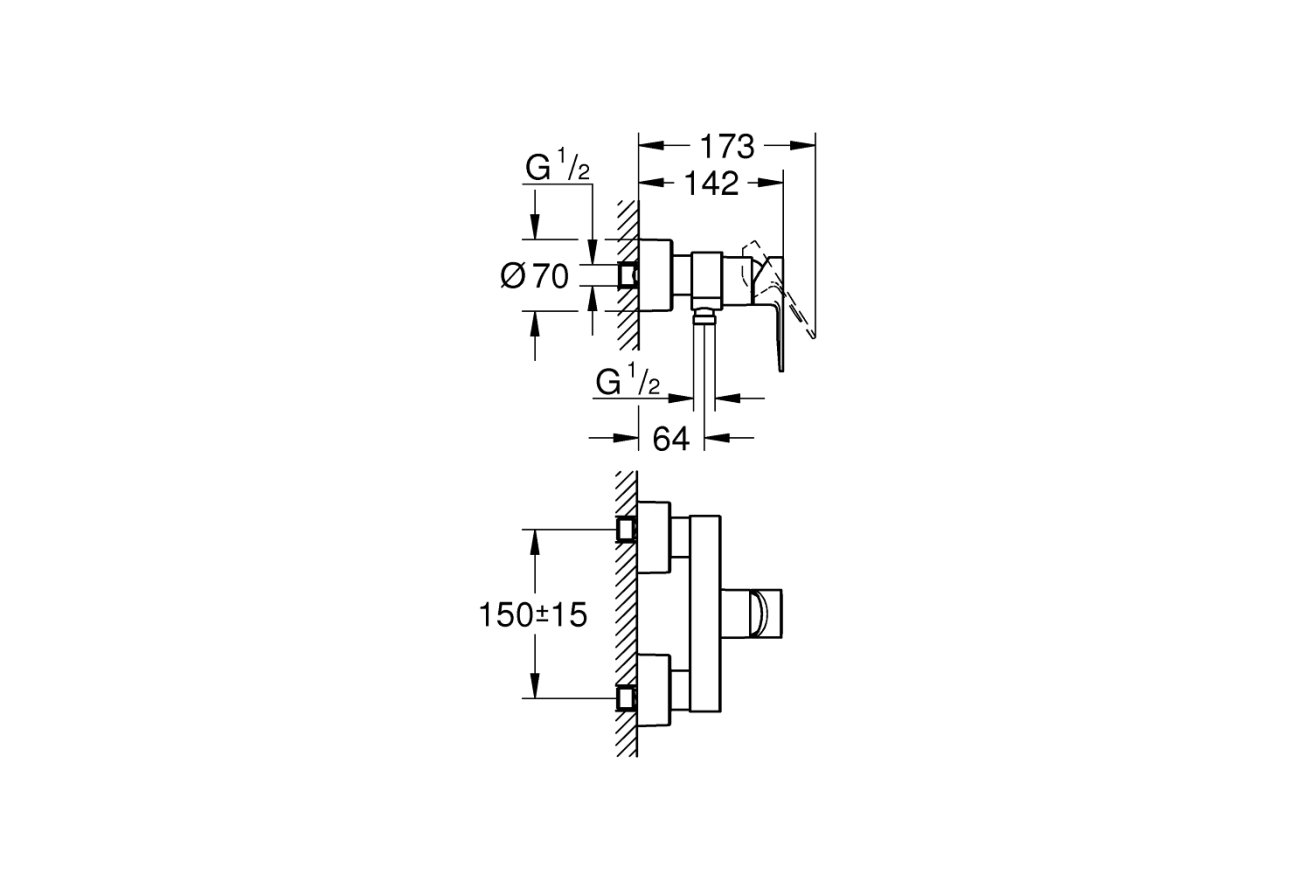 Смеситель для душа GROHE Lineare, темный графит матовый (33865AL1)