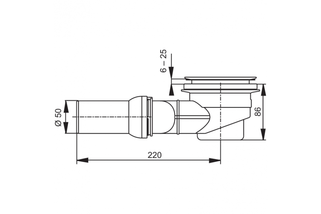 Сливной гарнитур для душевого поддона GROHE, горизонтальный (49534000)