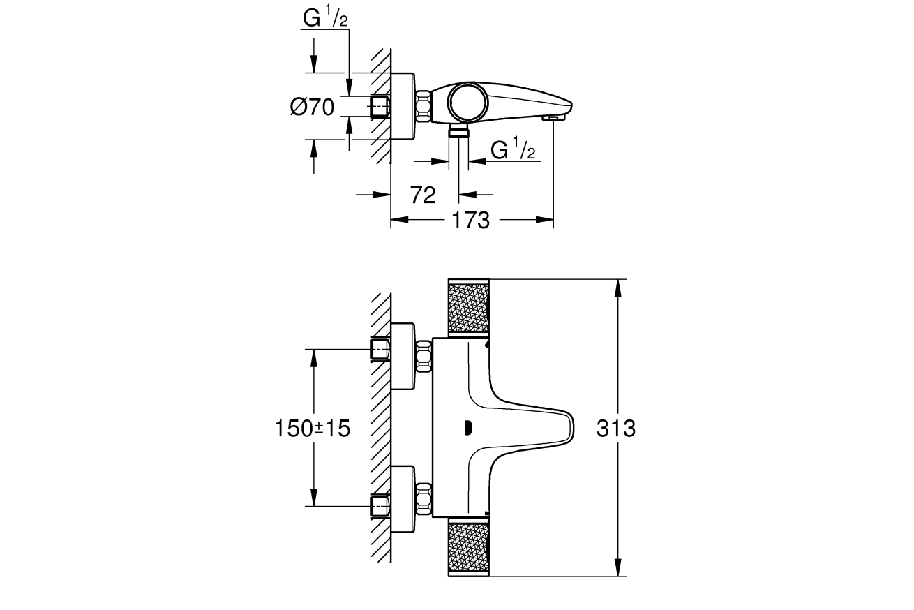 Термостат для ванны GROHE Precision Feel QuickFix, хром (34788000)