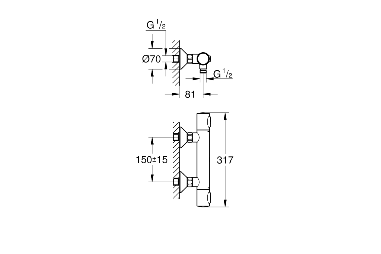 Термостатический смеситель для душа GROHE Precision Flow, хром (34798000)