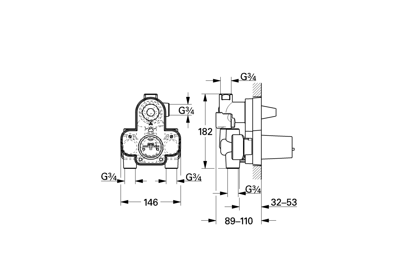 Корпус встраиваемого смесителя GROHE (34964000)