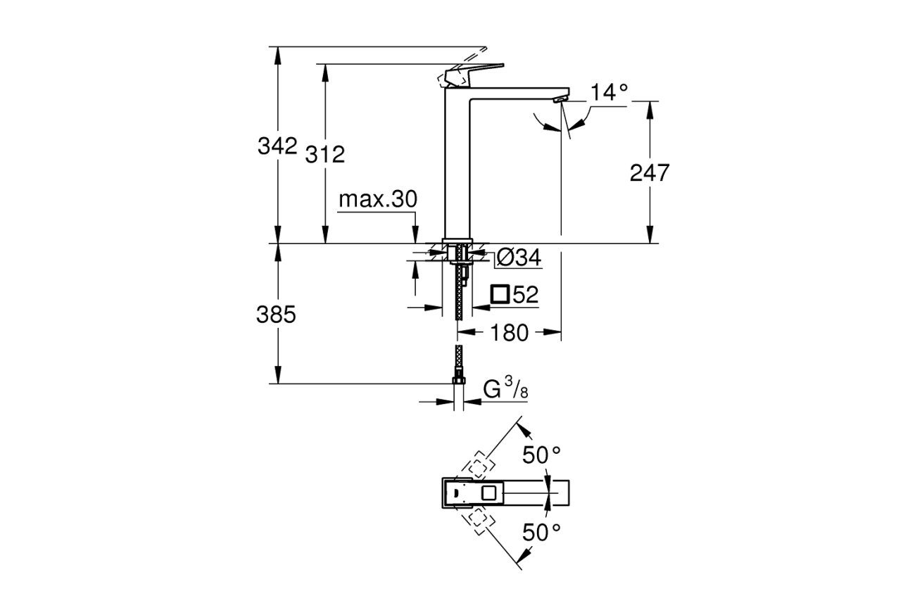 Готовый комплект для ванной комнаты GROHE Eurocube (NB0028)