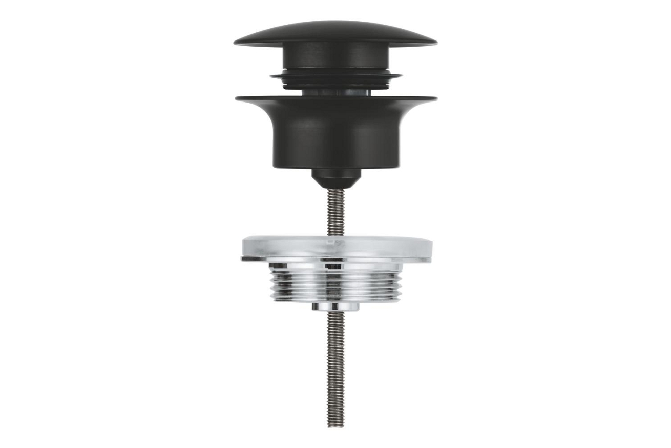 Донный клапан для раковины GROHE Push-Open, матовый черный (1024642430)
