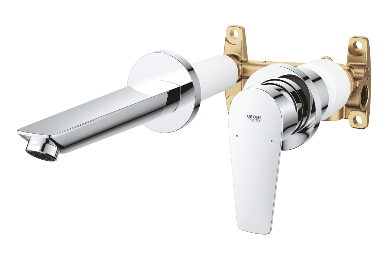 Смеситель для раковины GROHE BauEdge в комплекте с монтажной частью, хром (20474001)