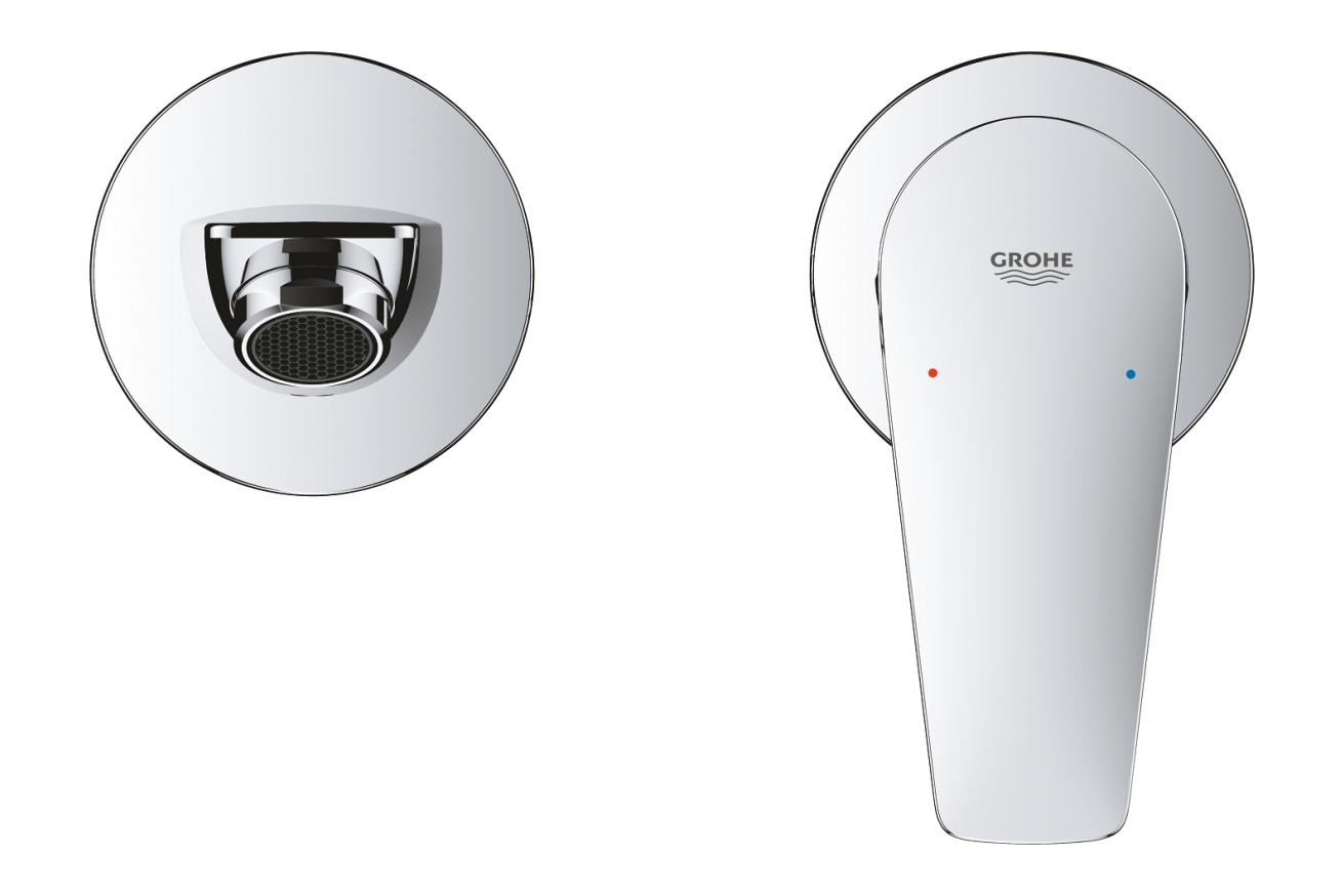 Смеситель для раковины GROHE BauEdge в комплекте с монтажной частью, хром (20474001)