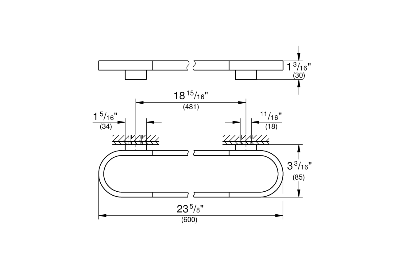 Держатель для полотенца/полочки GROHE Selection 600 мм, теплый закат глянец (41056DA0)