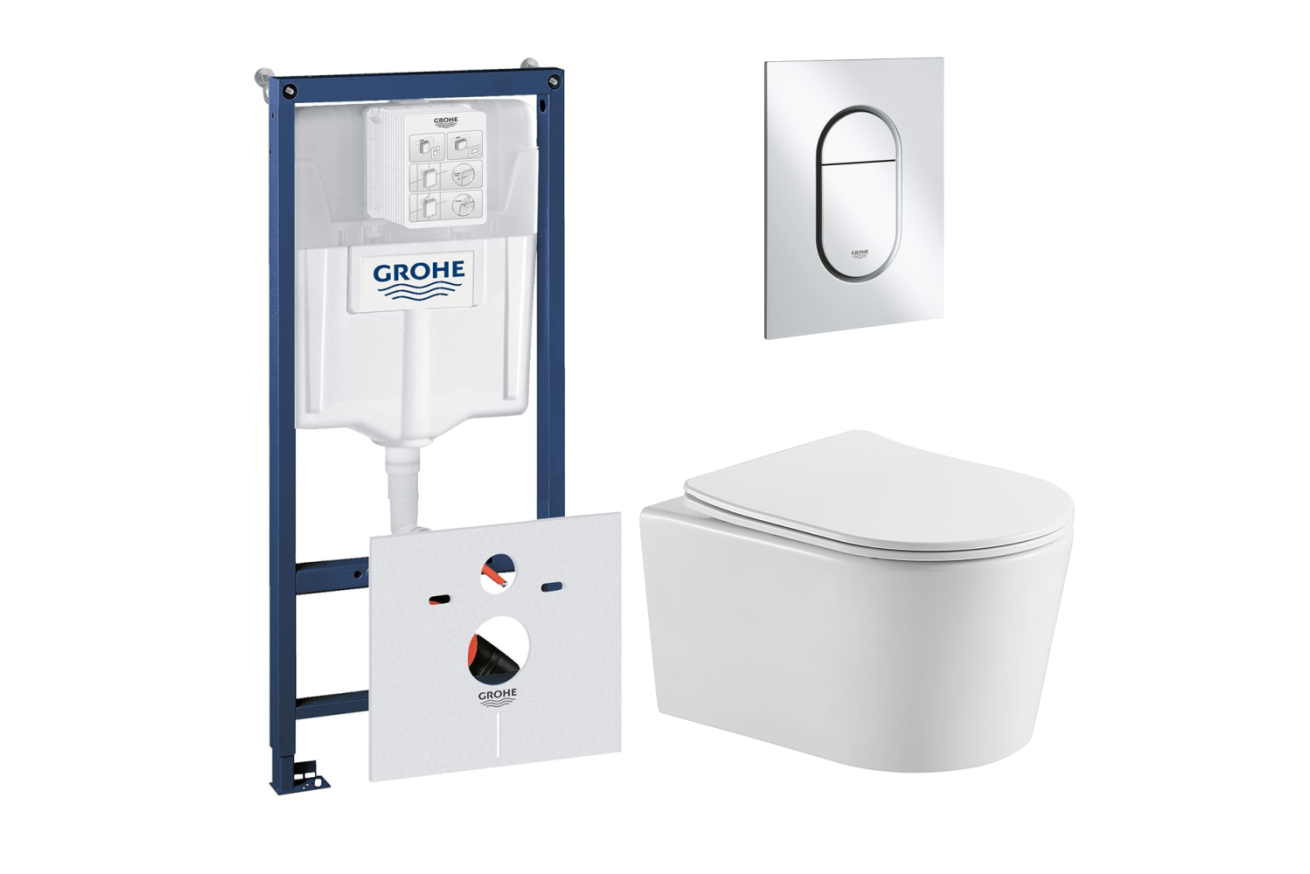 Комплект инсталляции GROHE NW0145/S с унитазом Aquatek ОБЕРОН и сиденьем с микролифтом (NW0534)