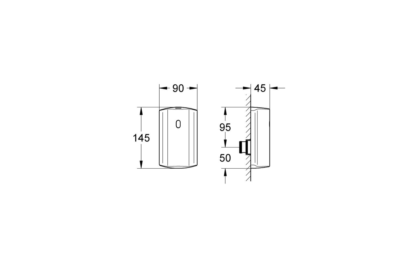 Панель смыва для писсуара GROHE Tectron инфракрасная, питание от батареи 6V, хром (37751001)