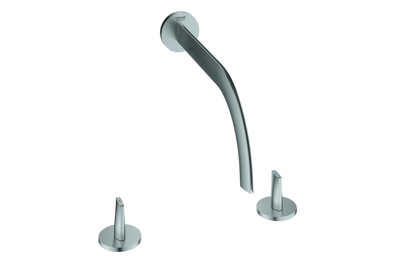 Смеситель для раковины GROHE Atrio Icon 3D двухвентильный на 3 отверстия, нержавеющая сталь (20614SD0)