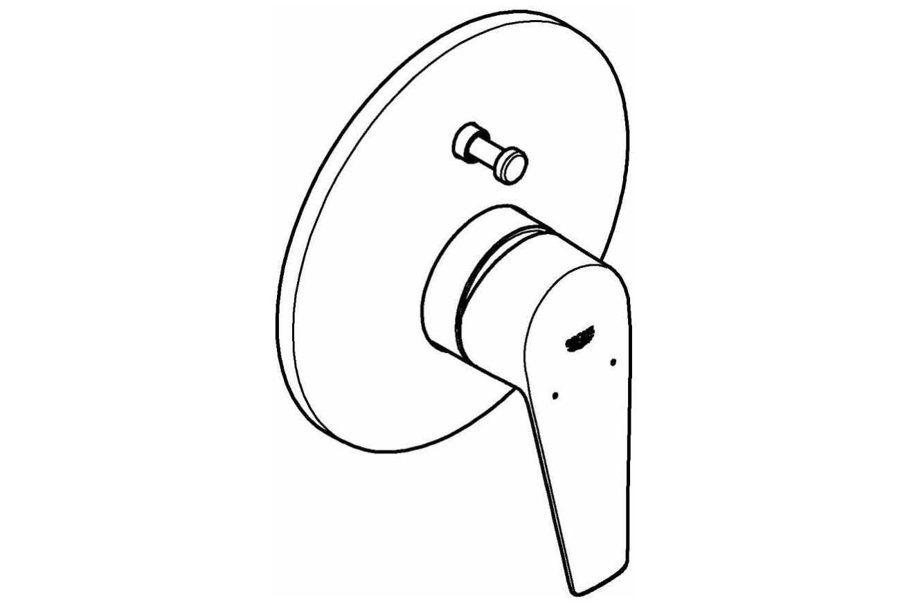 Смеситель для ванны GROHE BauEdge в комплекте с монтажной частью, хром (29079001)