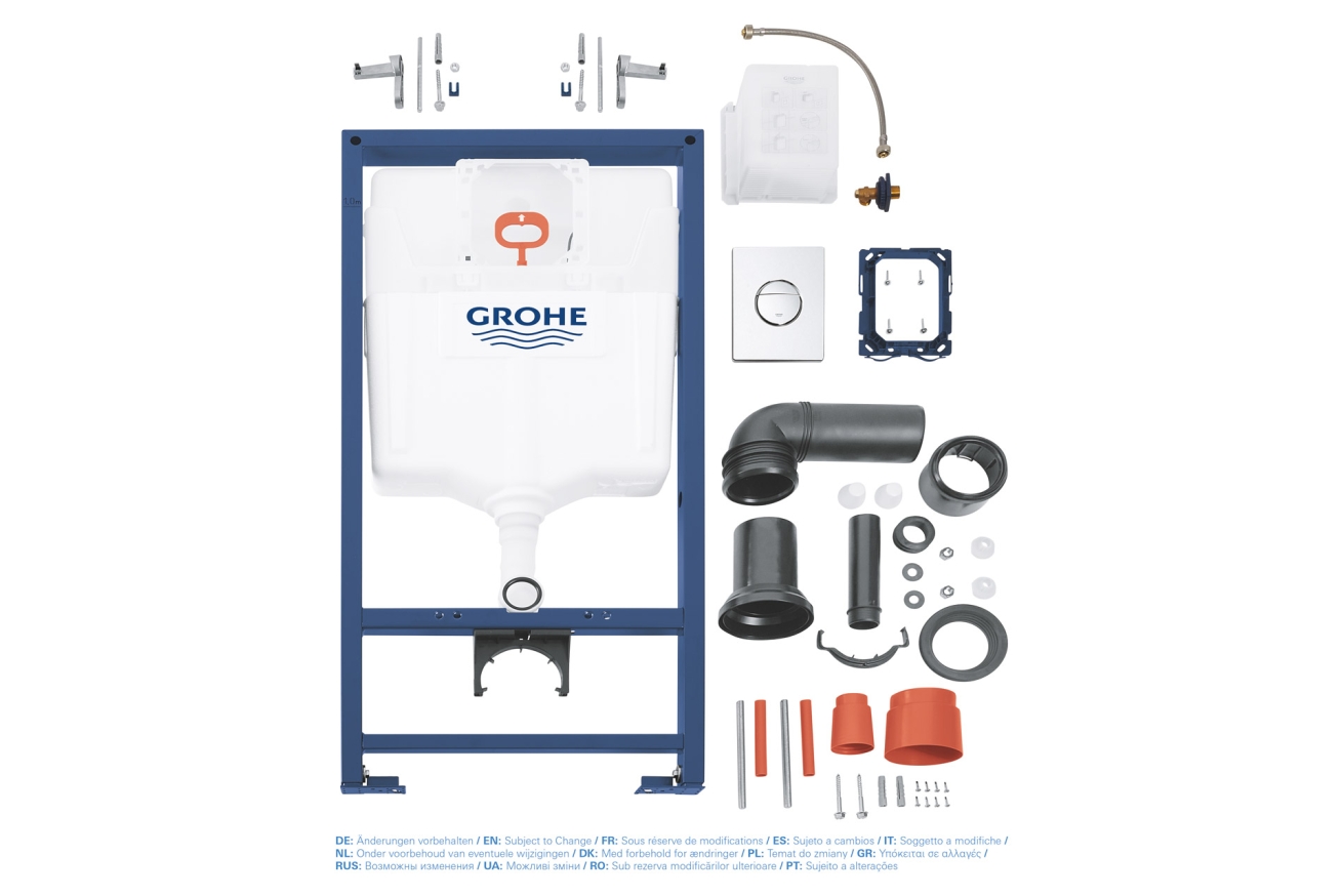 Инсталляция для подвесного унитаза GROHE Rapid SL в сборе 3-в-1, с накладной панелью Nova Cosmopolitan, хром (38860000)