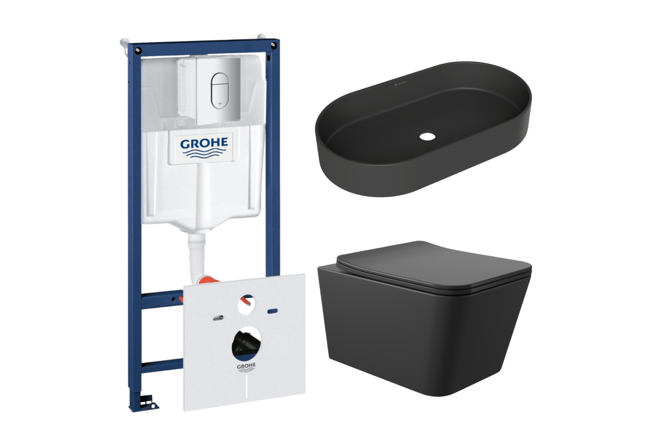 Комплект инсталляции GROHE Rapid SL NW0145/S с унитазом Aqueduto MACIO MAC0140 и раковиной Aqueduto ESPIRAL ESP0240 (NW0469)