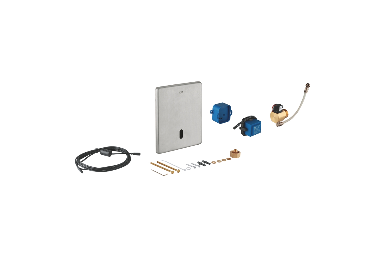 Панель смыва для унитаза GROHE Tectron Skate инфракрасная, 1 режим, суперсталь (38393SD1)