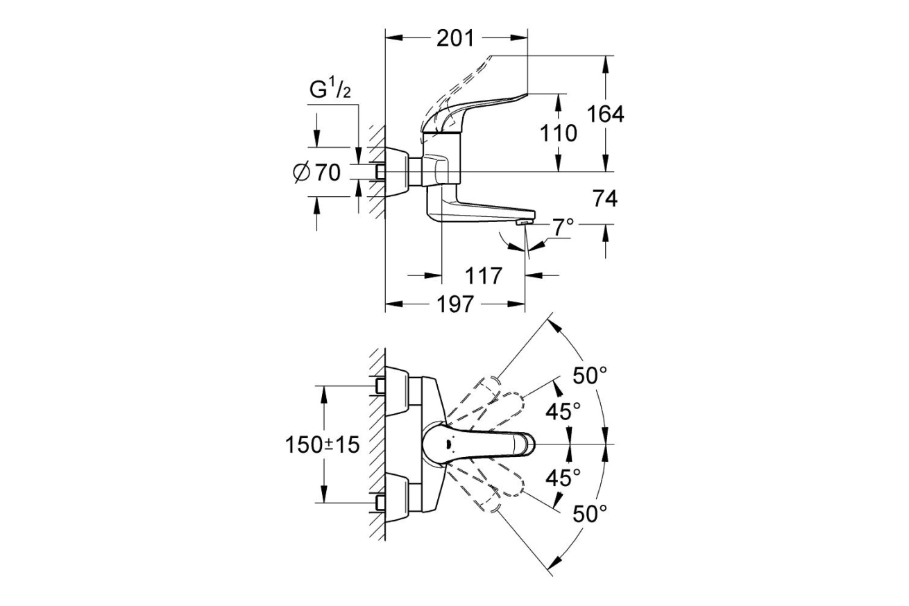 Смеситель для раковины GROHE Euroeco Special, хром (32767000)