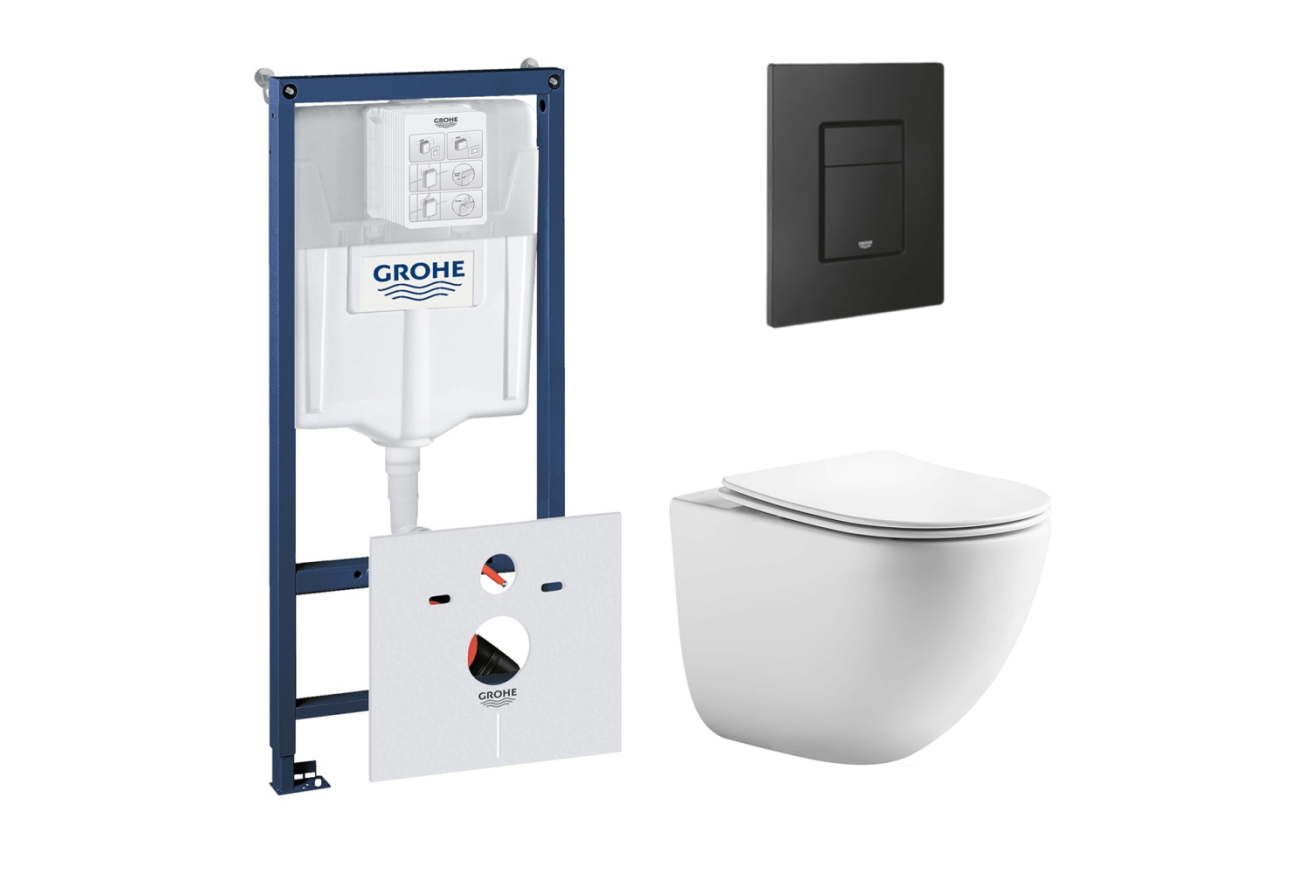 Комплект инсталляции GROHE 38811KF0 с унитазом Aquatek ГЕЛИОС и сиденьем с микролифтом (NW0528)