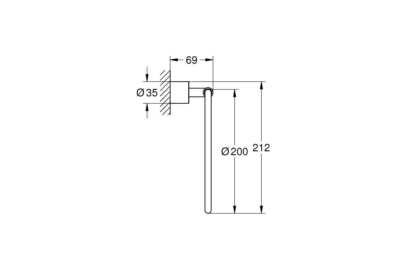 Держатель для полотенца GROHE Atrio New, темный графит матовый (40307AL3)