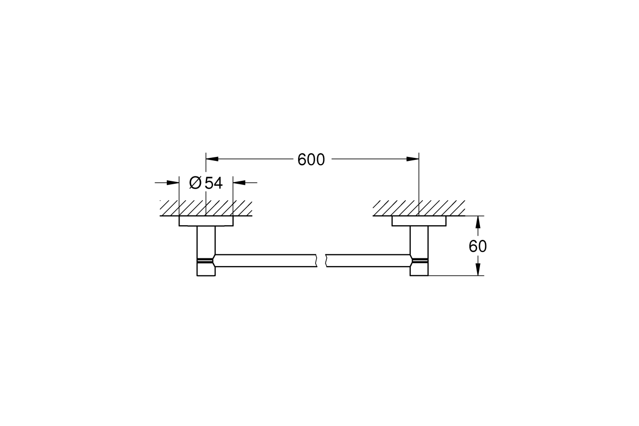 Держатель для банного полотенца GROHE Essentials, 600 мм, никель, матовый (40366EN1)