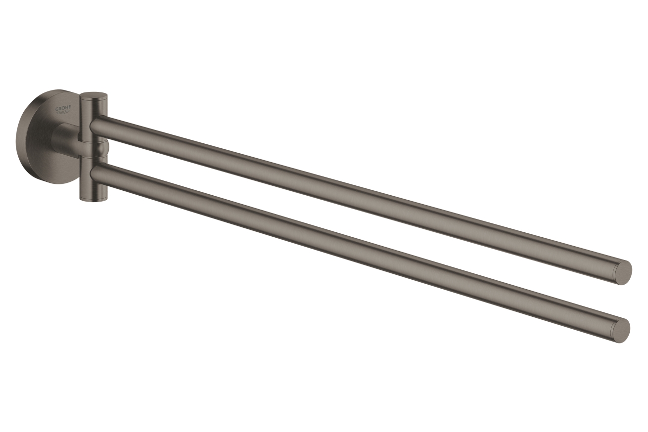 Двойной держатель для полотенца GROHE Essentials, тёмный графит матовый (40371AL1)