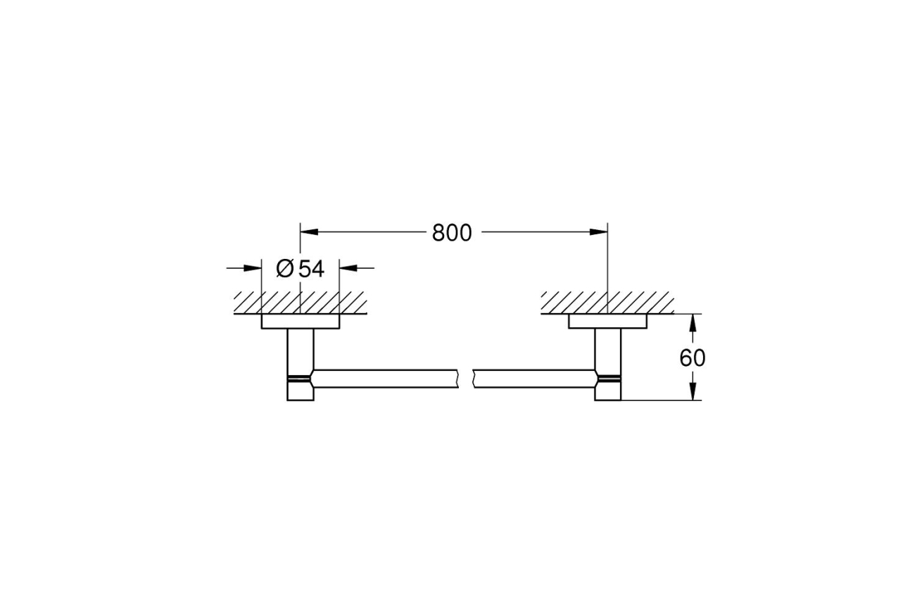 Держатель для банного полотенца GROHE Essentials 800 мм, темный графит матовый (40386AL1)