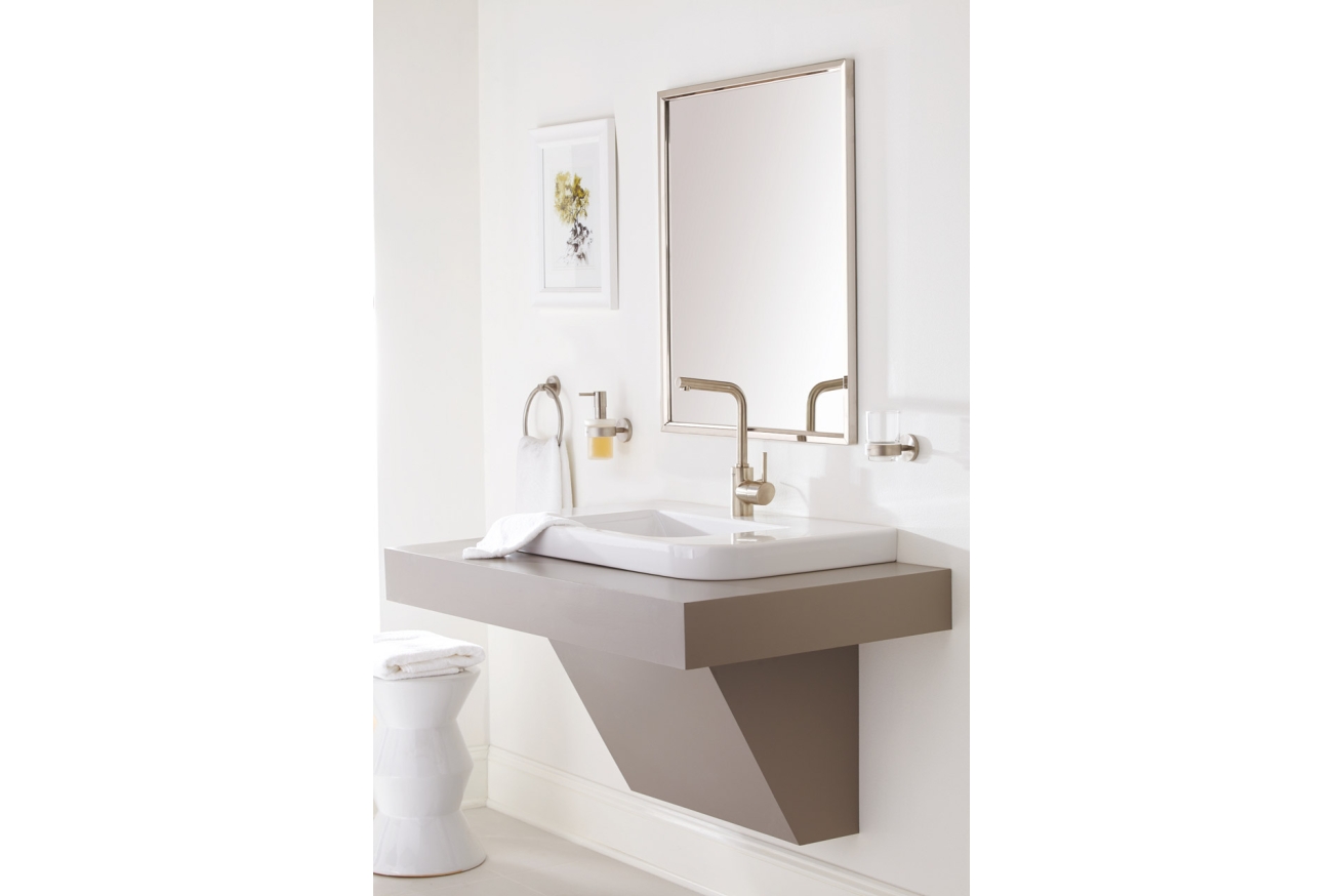 Дозатор жидкого мыла с держателем GROHE Essentials, никель матовый (40448EN1)