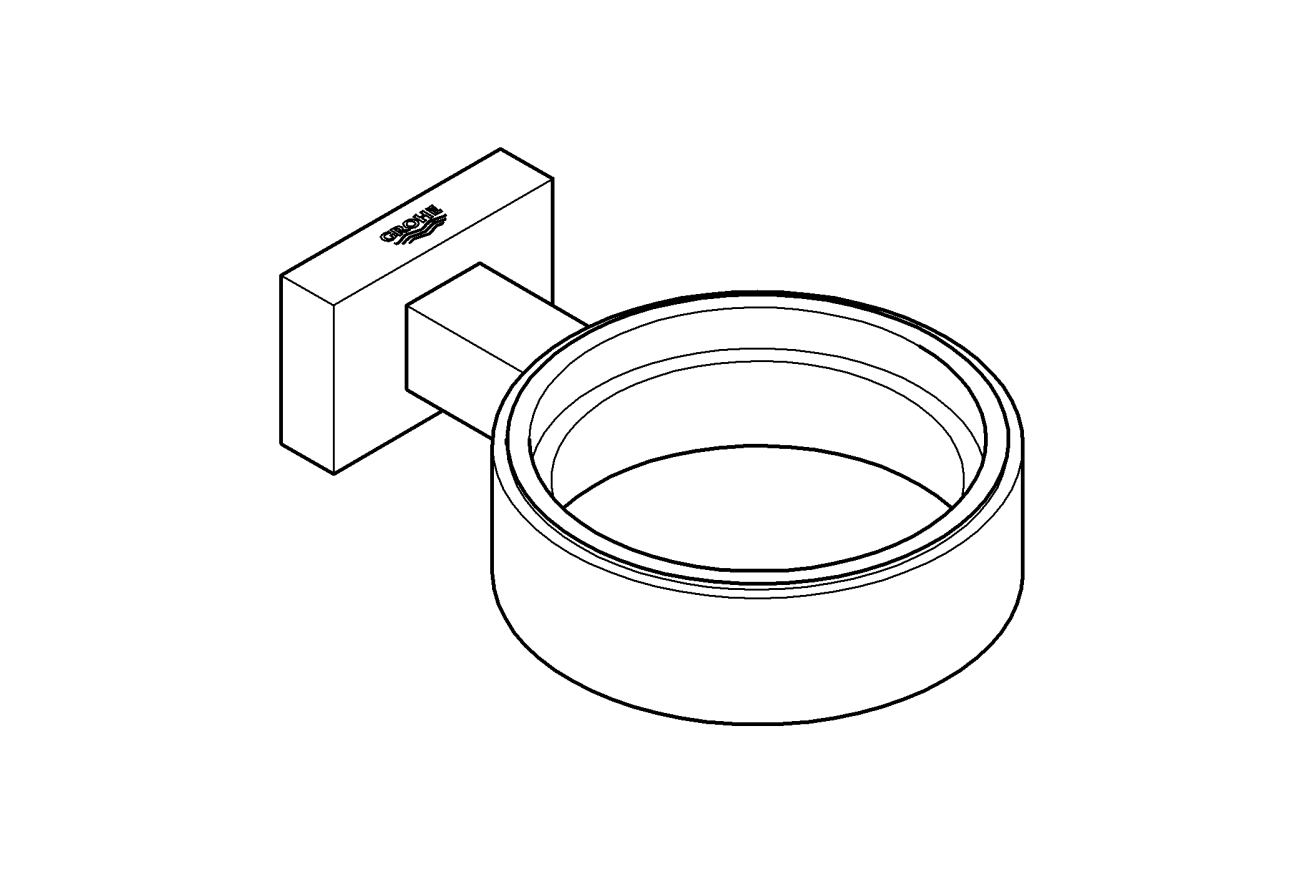 Держатель для стакана или мыльницы GROHE Essentials Cube, темный графит матовый (40508AL1)