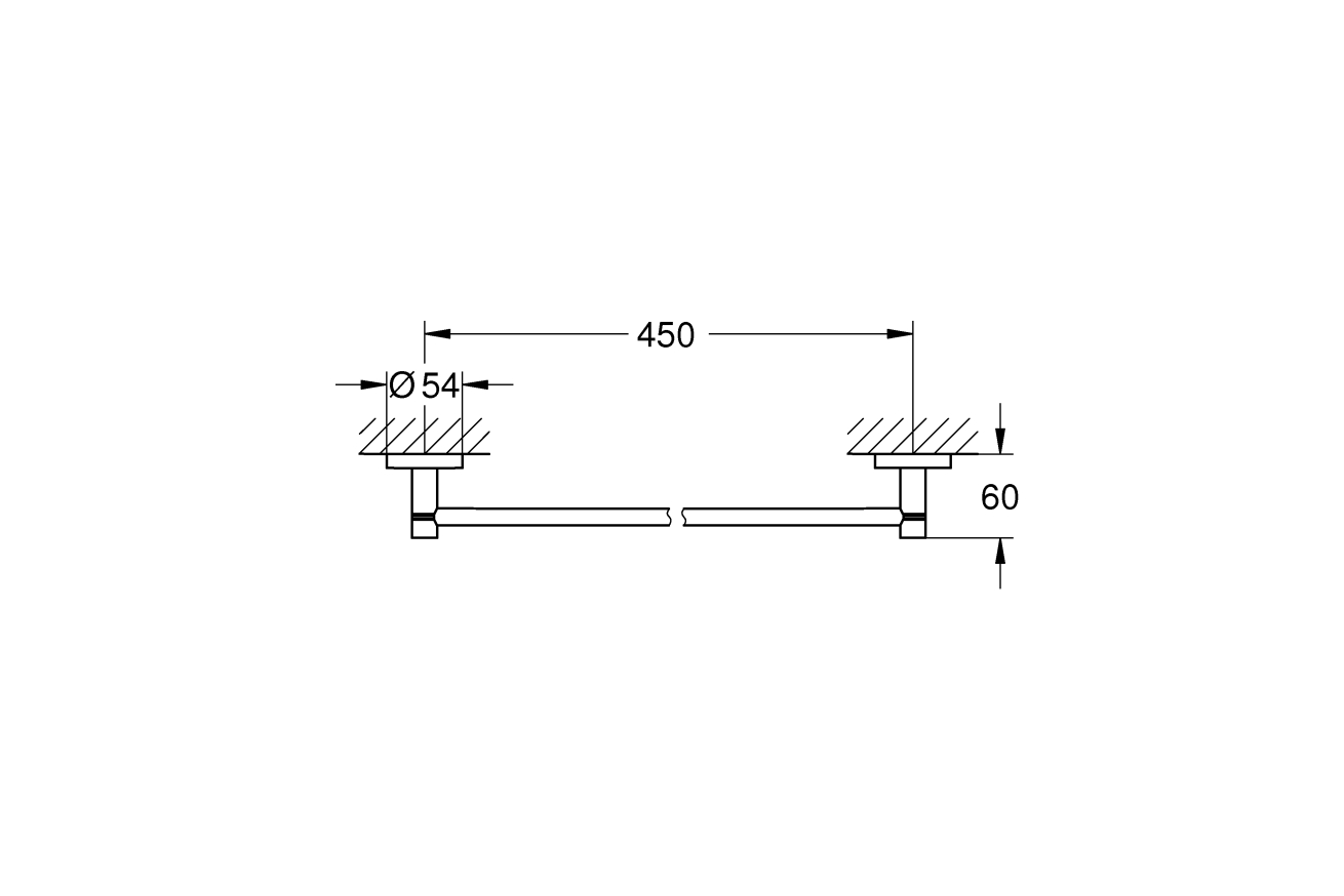 Держатель для банного полотенца GROHE Essentials, тёмный графит глянец (40688A01)
