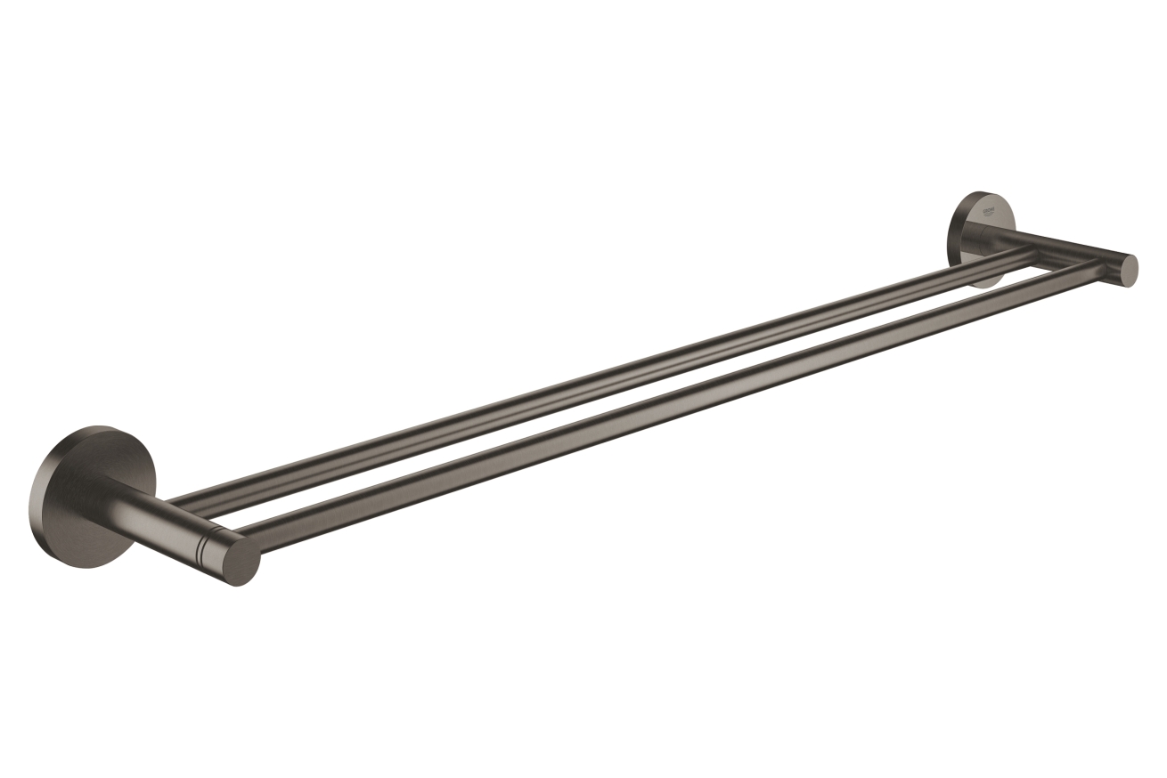 Двойной держатель для полотенца GROHE Essentials, тёмный графит матовый (40802AL1)