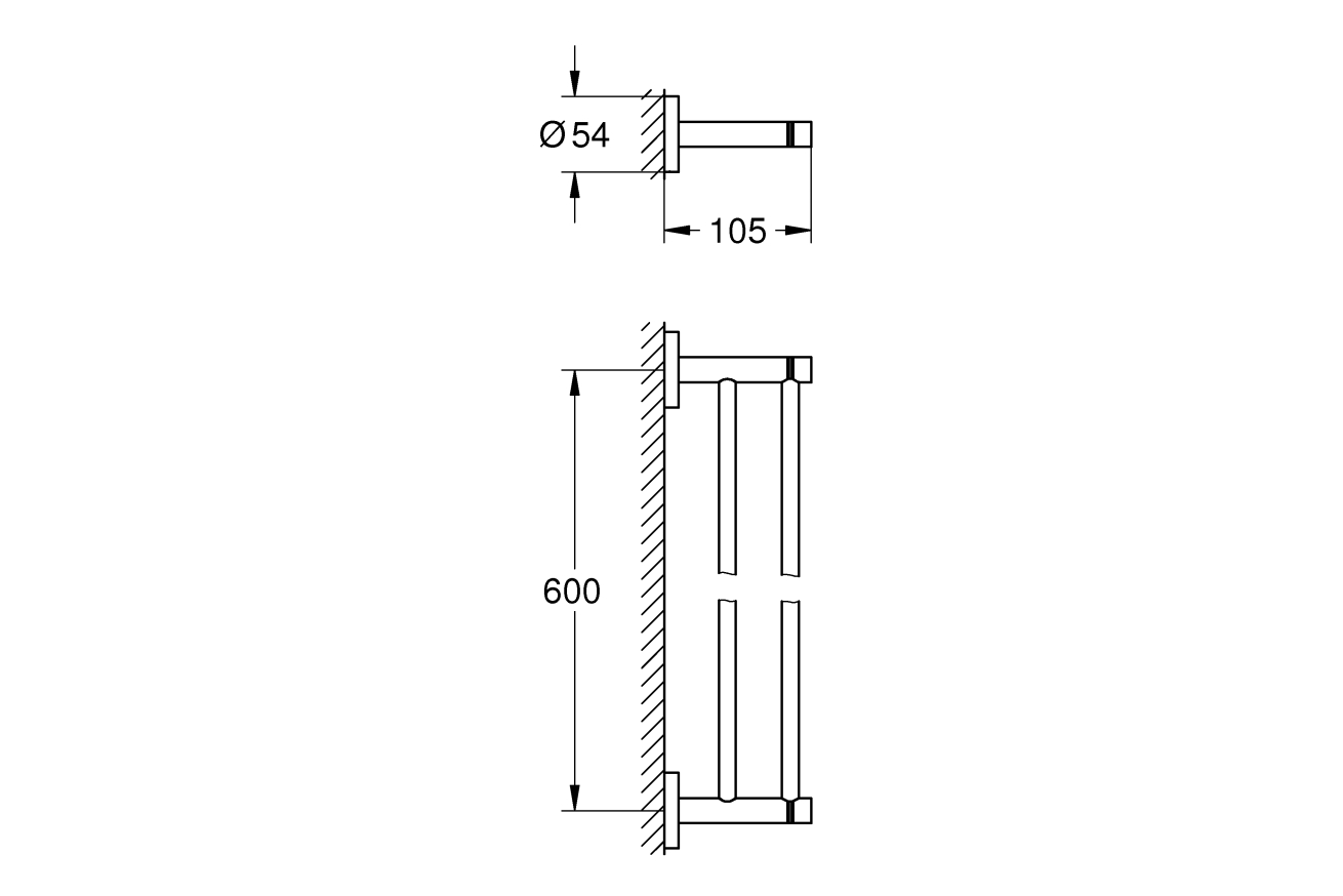 Двойной держатель для полотенца GROHE Essentials, холодный рассвет глянец (40802GL1)