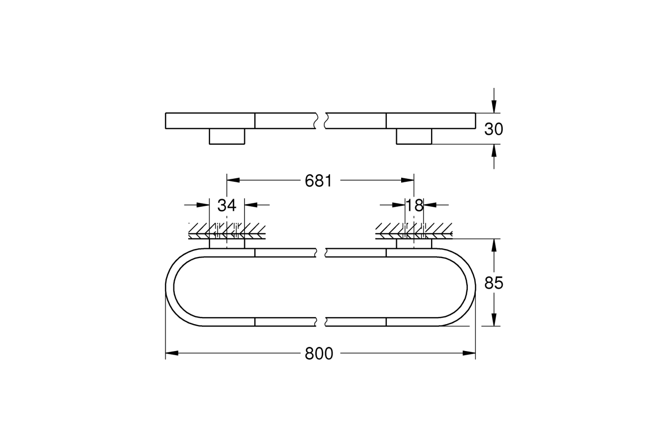 Держатель для полотенца GROHE Selection, 800 мм, холодный рассвет глянец (41058GL0)
