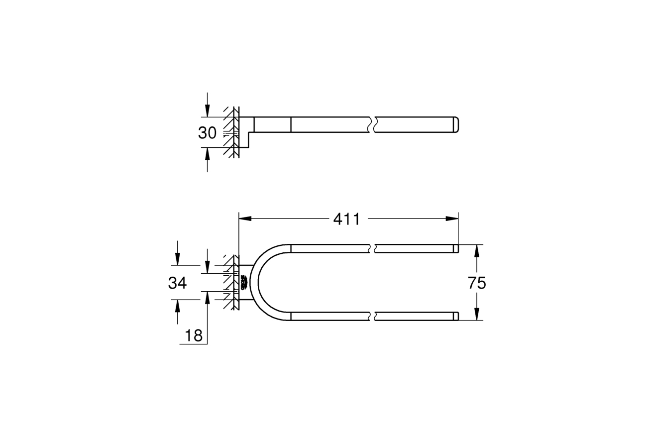 Держатель для полотенца GROHE Selection, двойной, суперсталь (41059DC0)