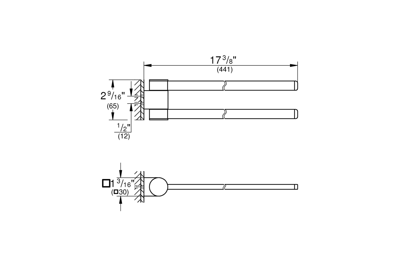 Держатель для полотенца GROHE Selection, двойной, поворотный, теплый закат глянец (41063DA0)