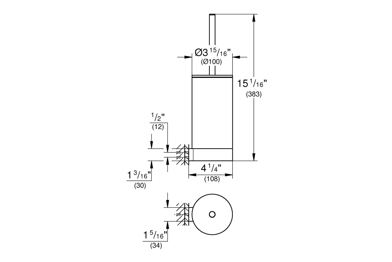 Туалетный ершик в комплекте GROHE Selection, холодный рассвет глянец (41076GL0)