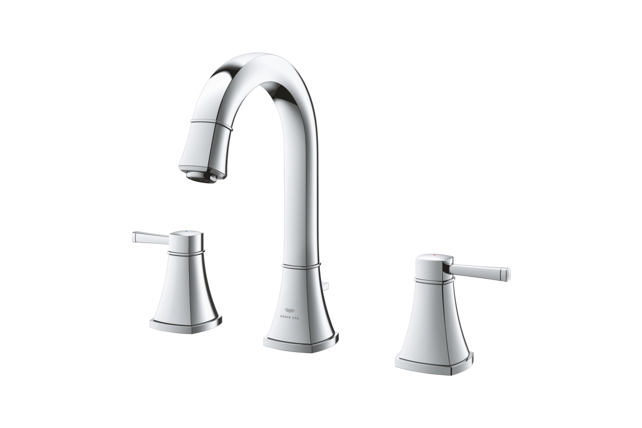 Смеситель для раковины GROHE Grandera двухвентильный на 3 отверстия, с донным клапаном, L-Size, хром (20619000)