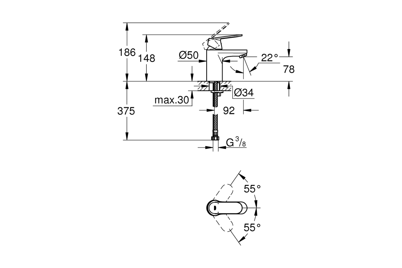 Готовый комплект для ванной комнаты GROHE Eurosmart Cosmopolitan (NB0043)