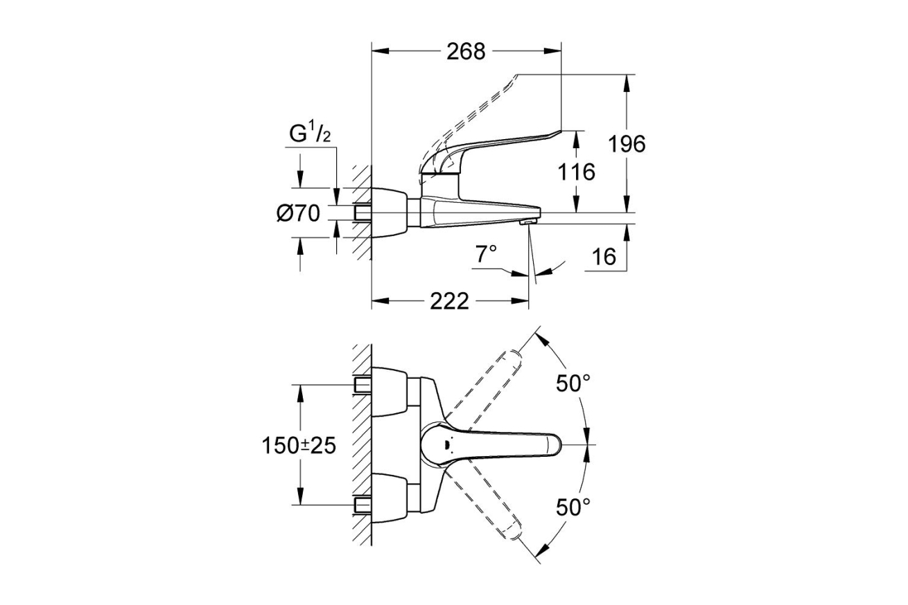 Смеситель для раковины GROHE Euroeco Special, хром (32779000)