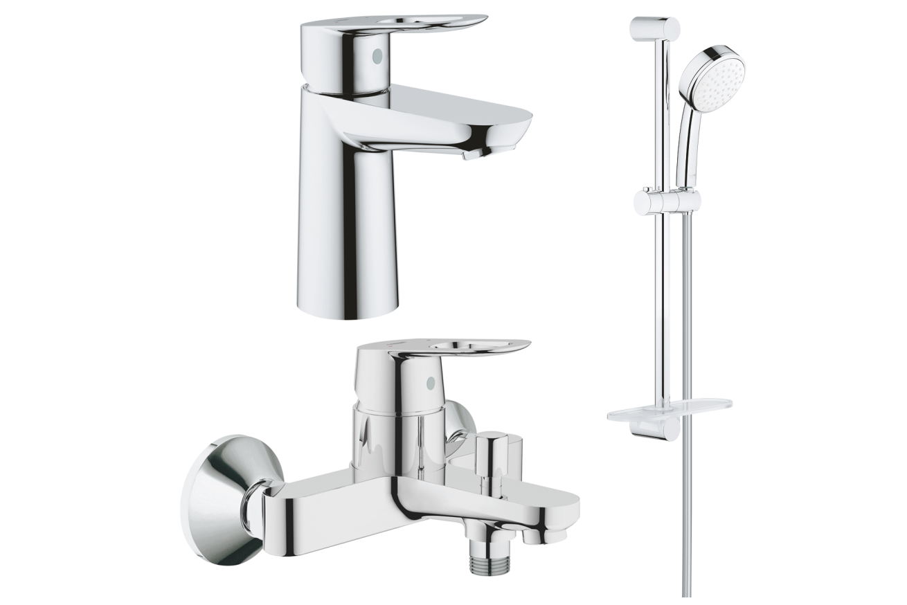 Комплект смесителей GROHE BauLoop с душевым гарнитуром Tempesta Cosmopolitan 100, хром (NB0081)
