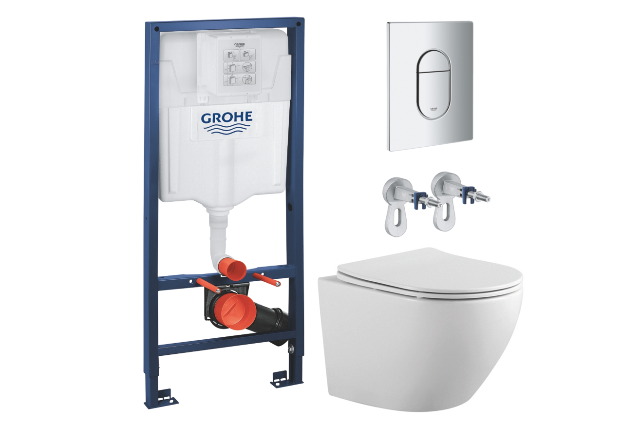 Комплект инсталляции GROHE Rapid SL NW0145/S с унитазом Aquatek ЕВРОПА AQ1901-00 и сиденьем с микролифтом (NW0246)