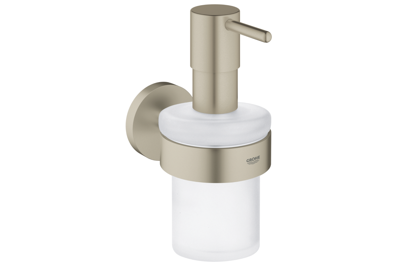 Дозатор жидкого мыла GROHE Essentials с держателем, никель матовый (40448EN1)