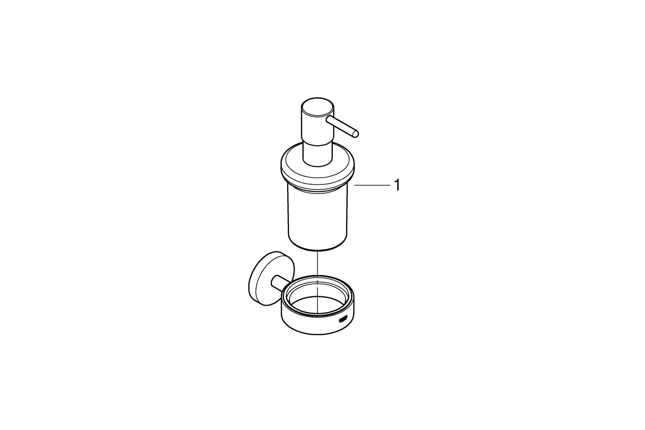 Дозатор жидкого мыла GROHE Essentials с держателем, никель матовый (40448EN1)