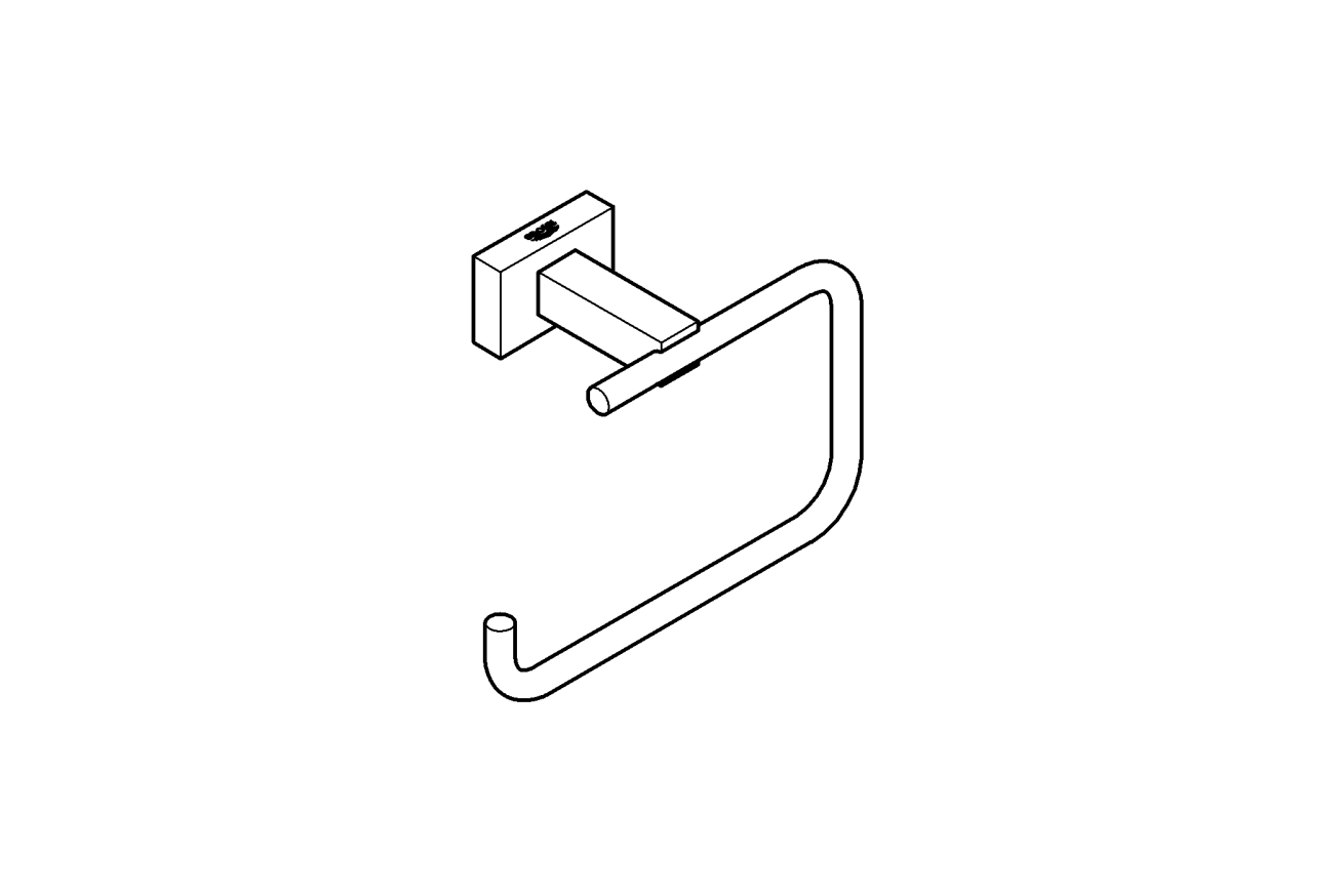 Держатель для туалетной бумаги без крышки GROHE Essentials Cube, темный графит матовый (40507AL1)