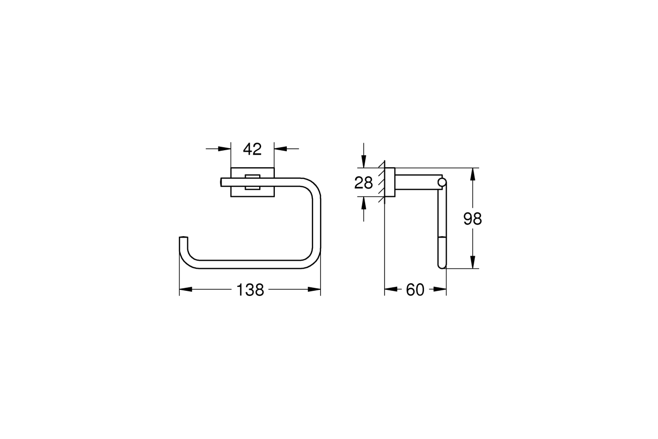 Держатель для туалетной бумаги без крышки GROHE Essentials Cube, суперсталь (40507DC1)