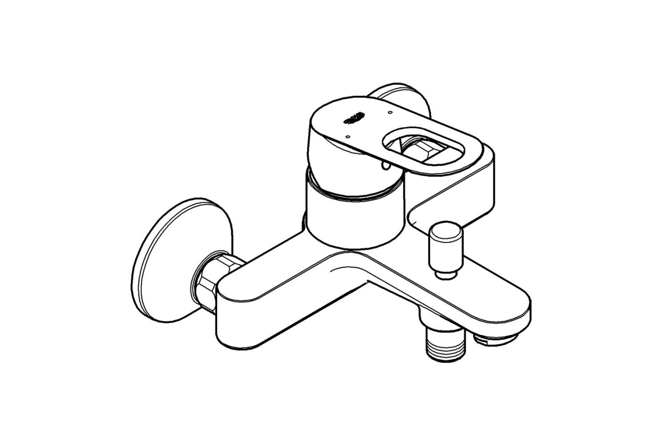 Смеситель для ванны GROHE BauLoop, хром (23341000)