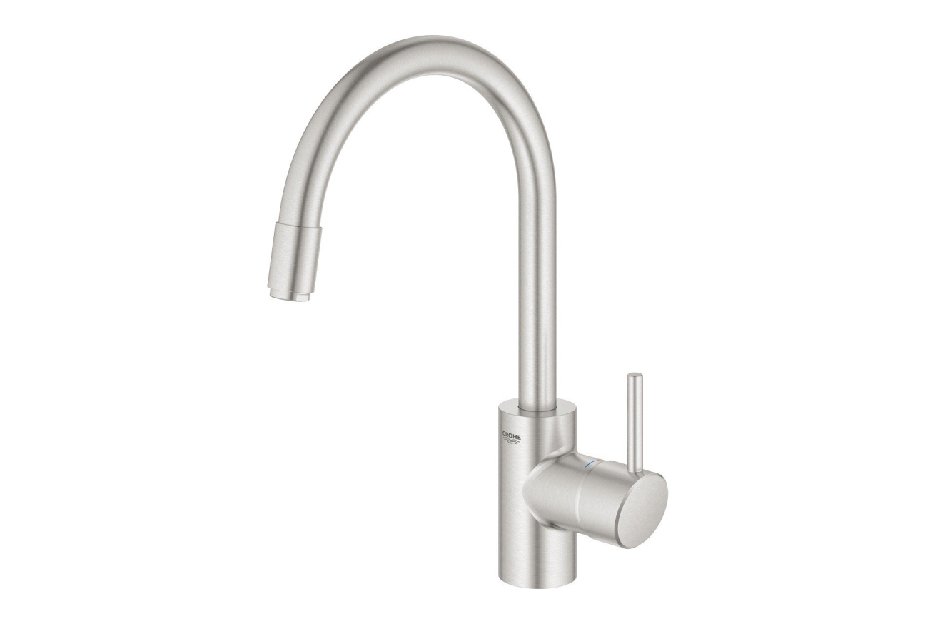 Смеситель для кухни GROHE Concetto с вытяжным изливом, суперсталь (32663DC3)