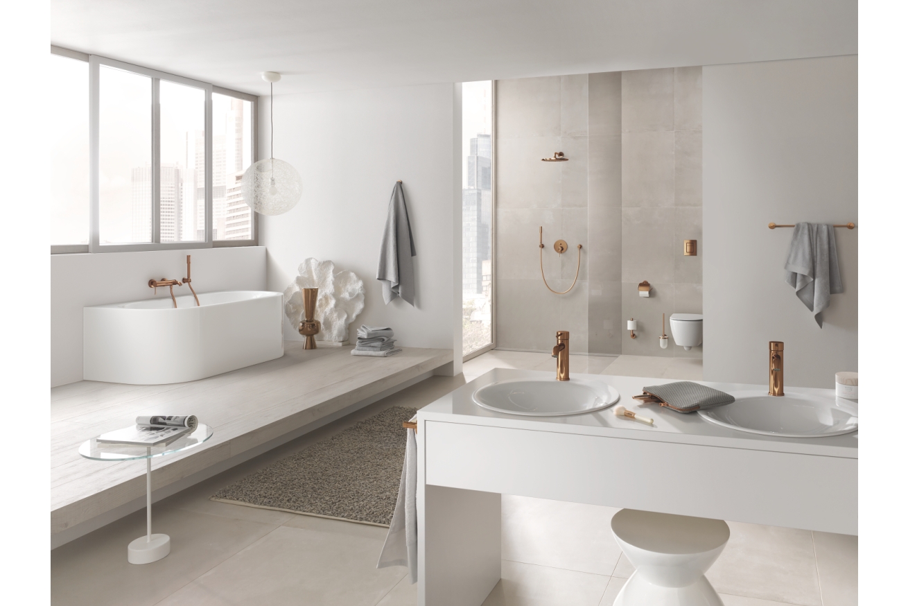 Смеситель для раковины GROHE Essence с донным клапаном, S-size, теплый закат глянец (24171DA1)