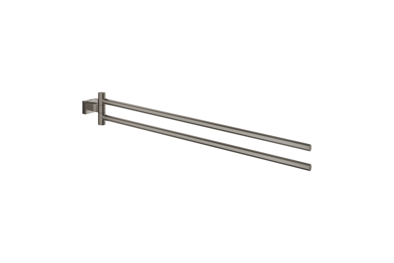 Держатель для полотенца GROHE Essentials Cube двойной, поворотный, темный графит матовый (40624AL1)