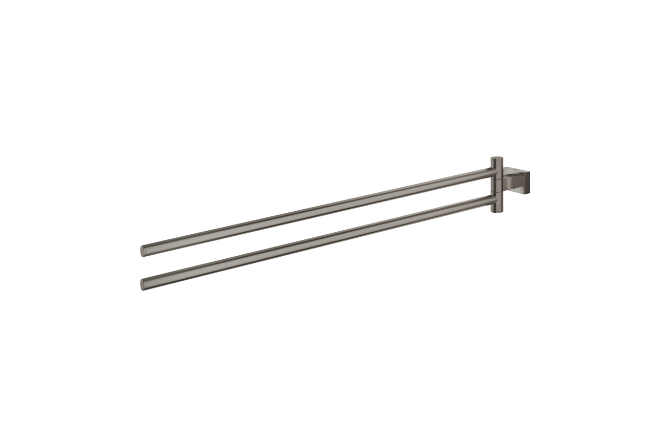Держатель для полотенца GROHE Essentials Cube двойной, поворотный, темный графит матовый (40624AL1)