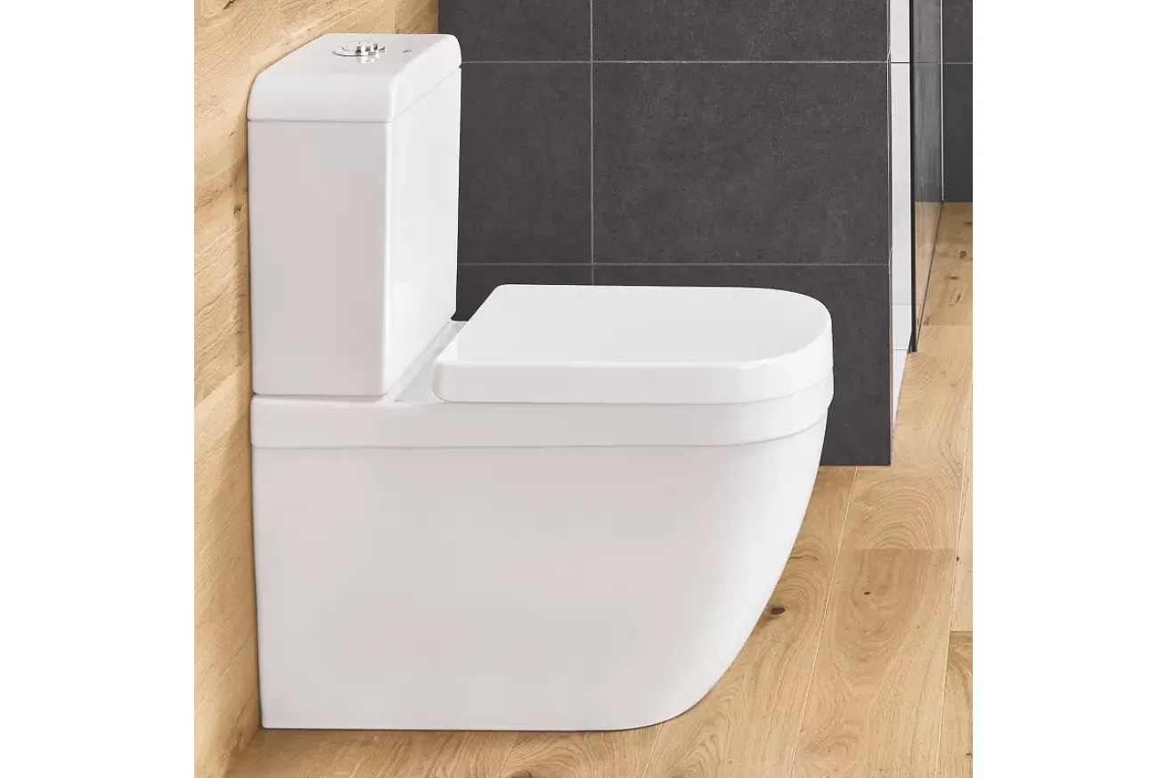 Унитаз напольный с бачком и сиденьем с микролифтом GROHE Euro Ceramic, альпин-белый (3946200H)