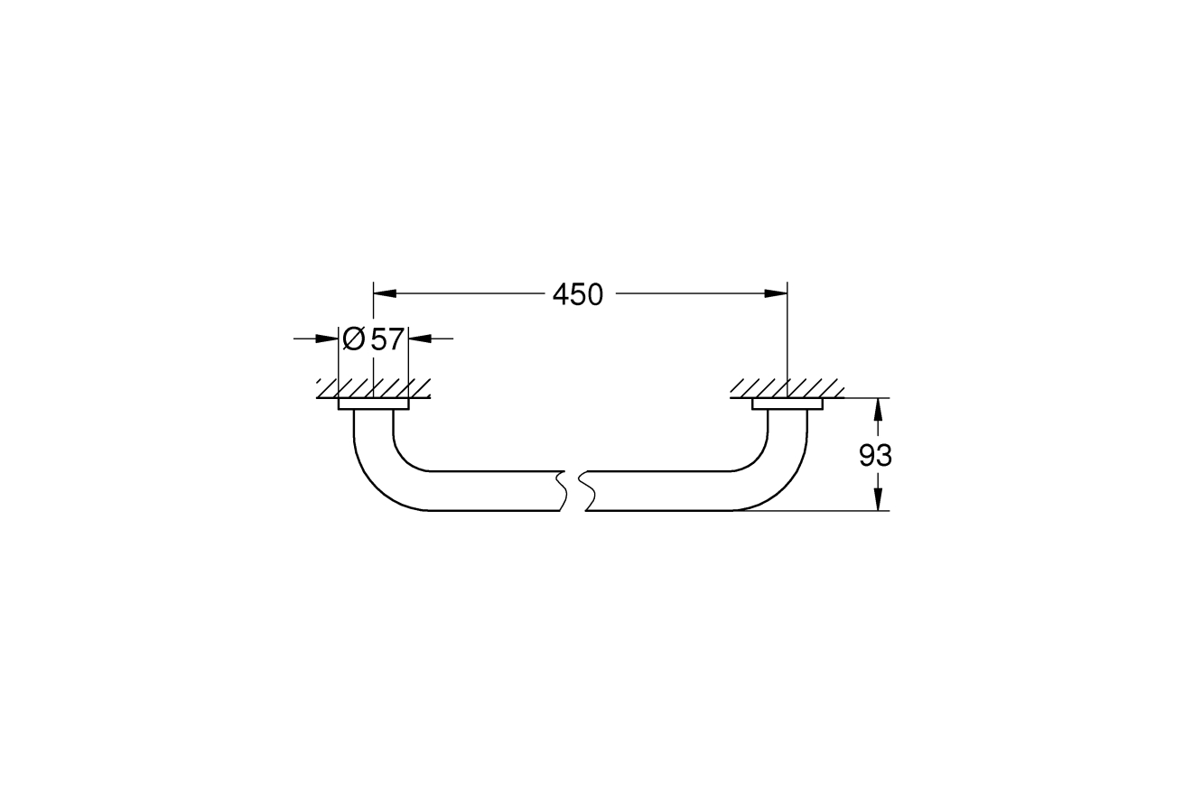 Ручка для ванной GROHE Essentials 450 мм, суперсталь (40793DC1)